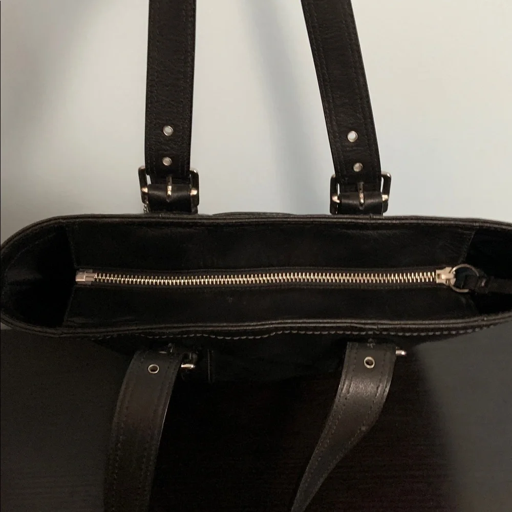 Coach Hampton Black Leather Tote Bag #F10194 - Picture 4 of 13